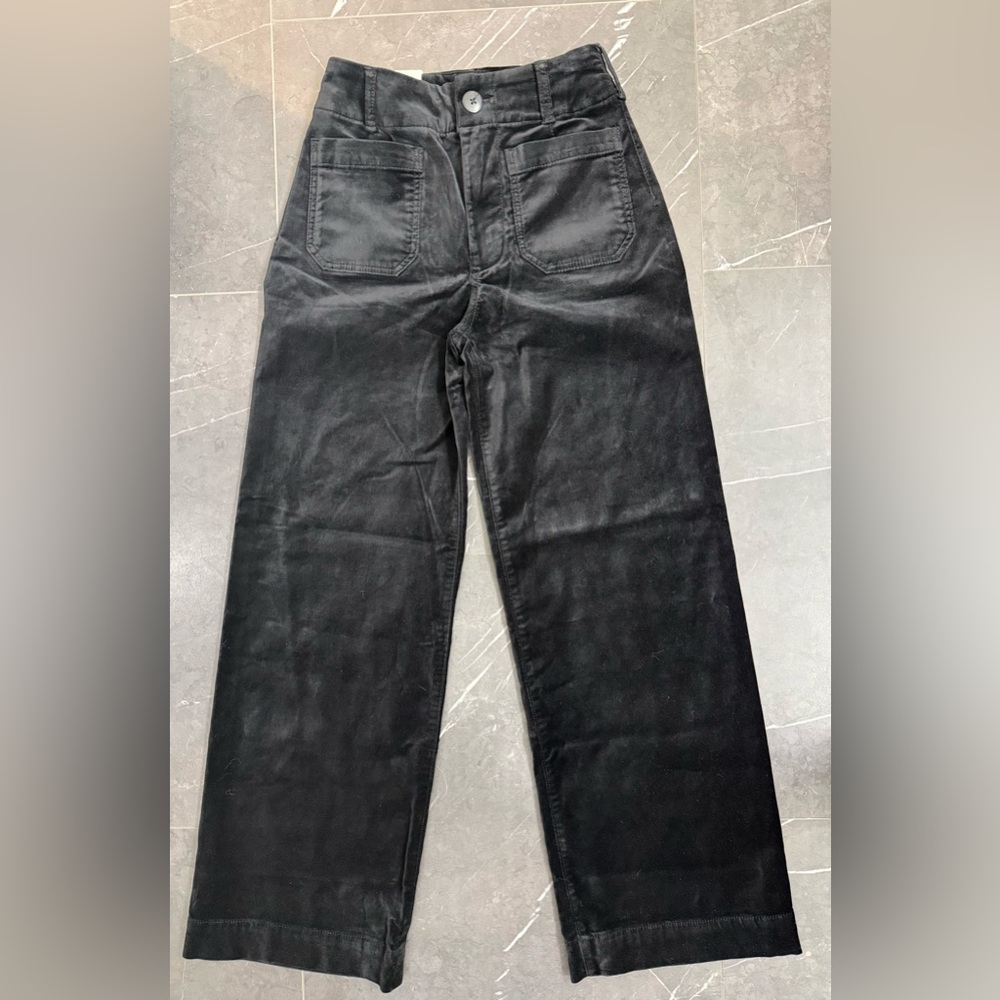 Anthropologie Black Velvet Collette Full Length Pant Size 26 - Picture 8 of 9